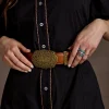 Filigree Trophy Buckle Belt :: Whiskey