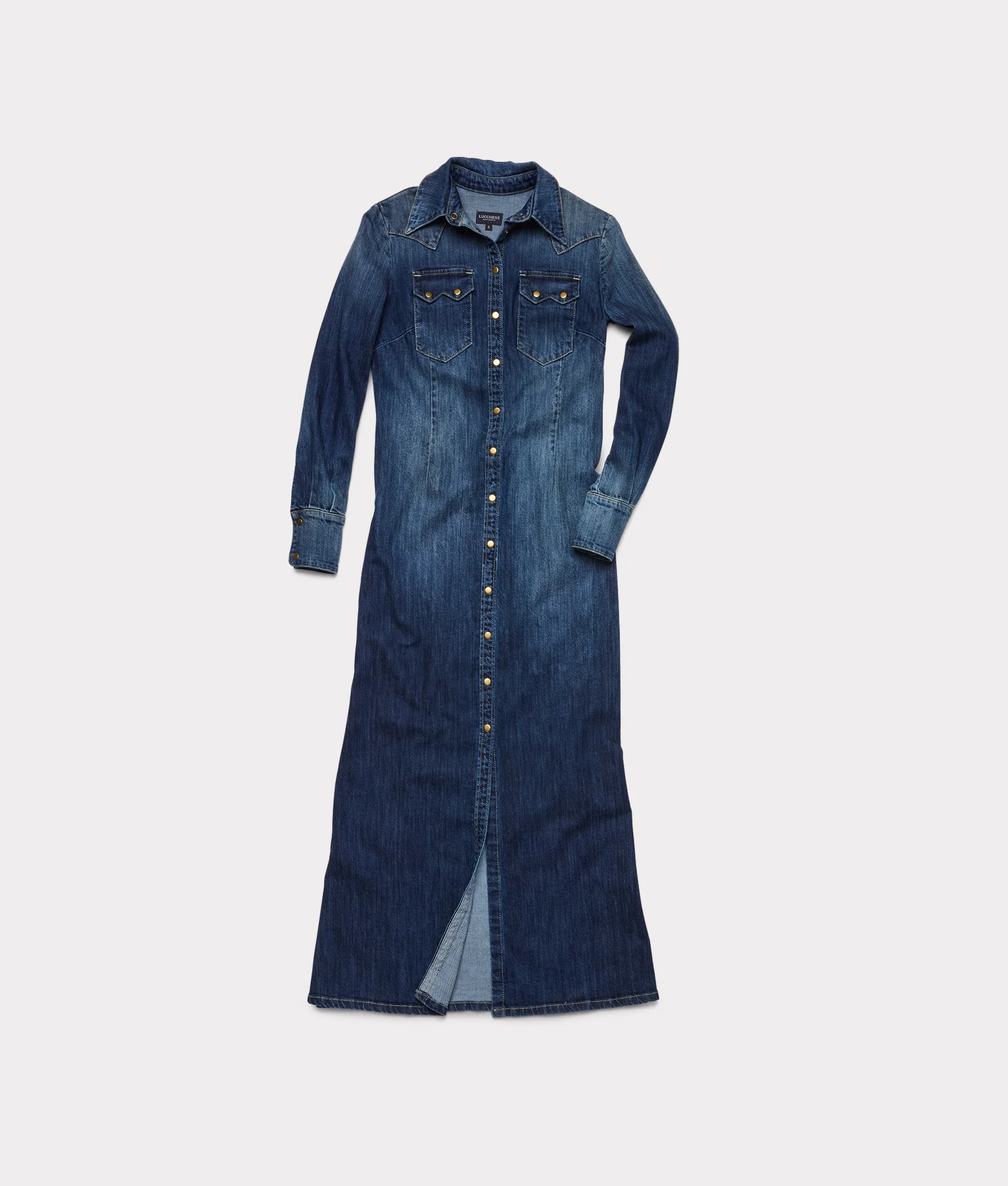 Long Denim Duster :: Medium Wash Denim