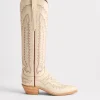 Priscilla :: Glitz Cream W/ Maroon Stitching