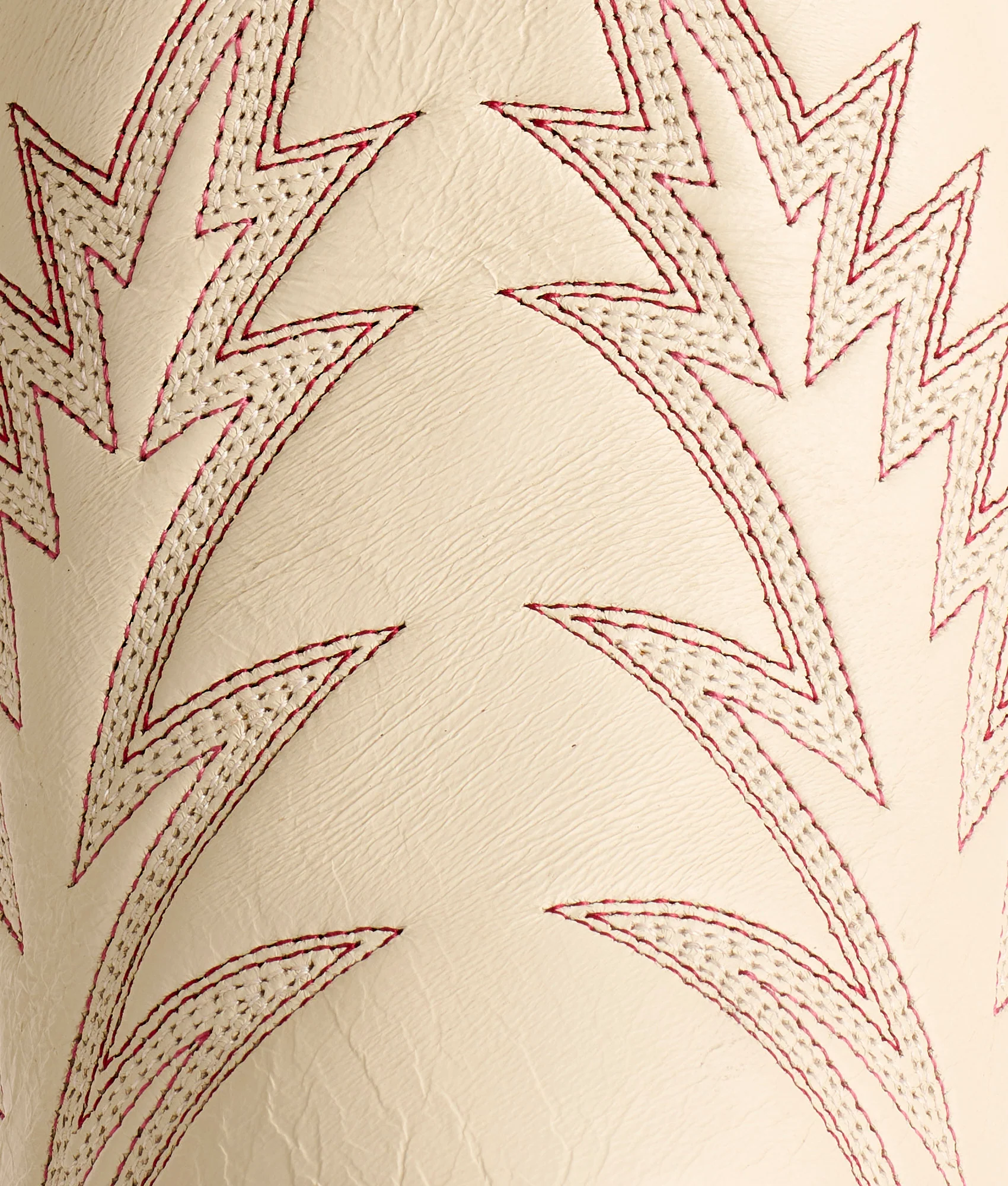 Priscilla :: Glitz Cream W/ Maroon Stitching