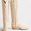 Priscilla :: Glitz Cream W/ Maroon Stitching