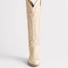Priscilla :: Glitz Cream W/ Maroon Stitching