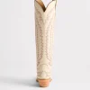 Priscilla :: Glitz Cream W/ Maroon Stitching