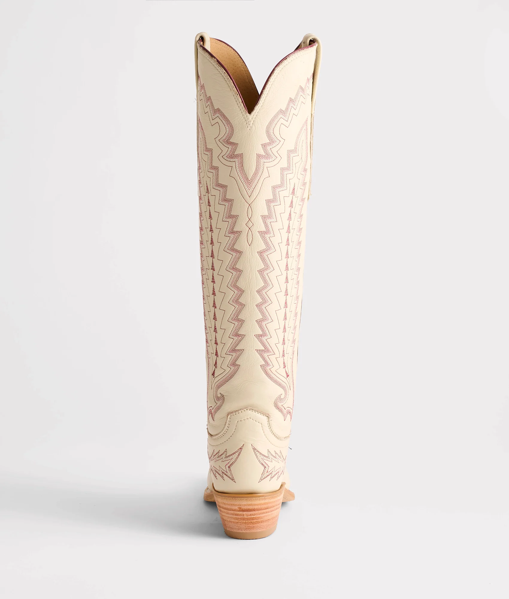 Priscilla :: Glitz Cream W/ Maroon Stitching