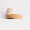 Priscilla :: Glitz Cream W/ Maroon Stitching