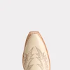 Priscilla :: Glitz Cream W/ Maroon Stitching