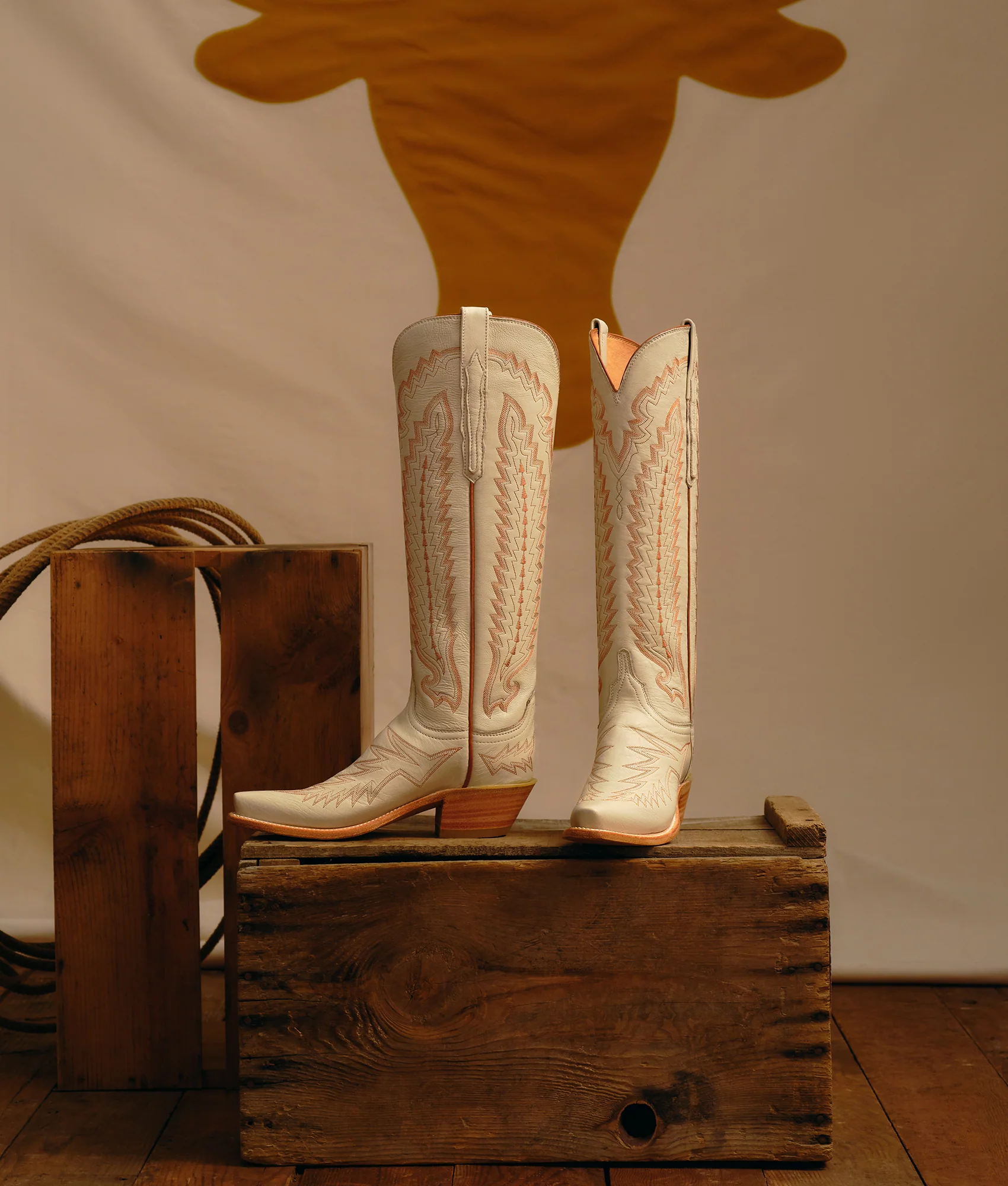 Priscilla :: Glitz Cream W/ Burnt Orange Stitching