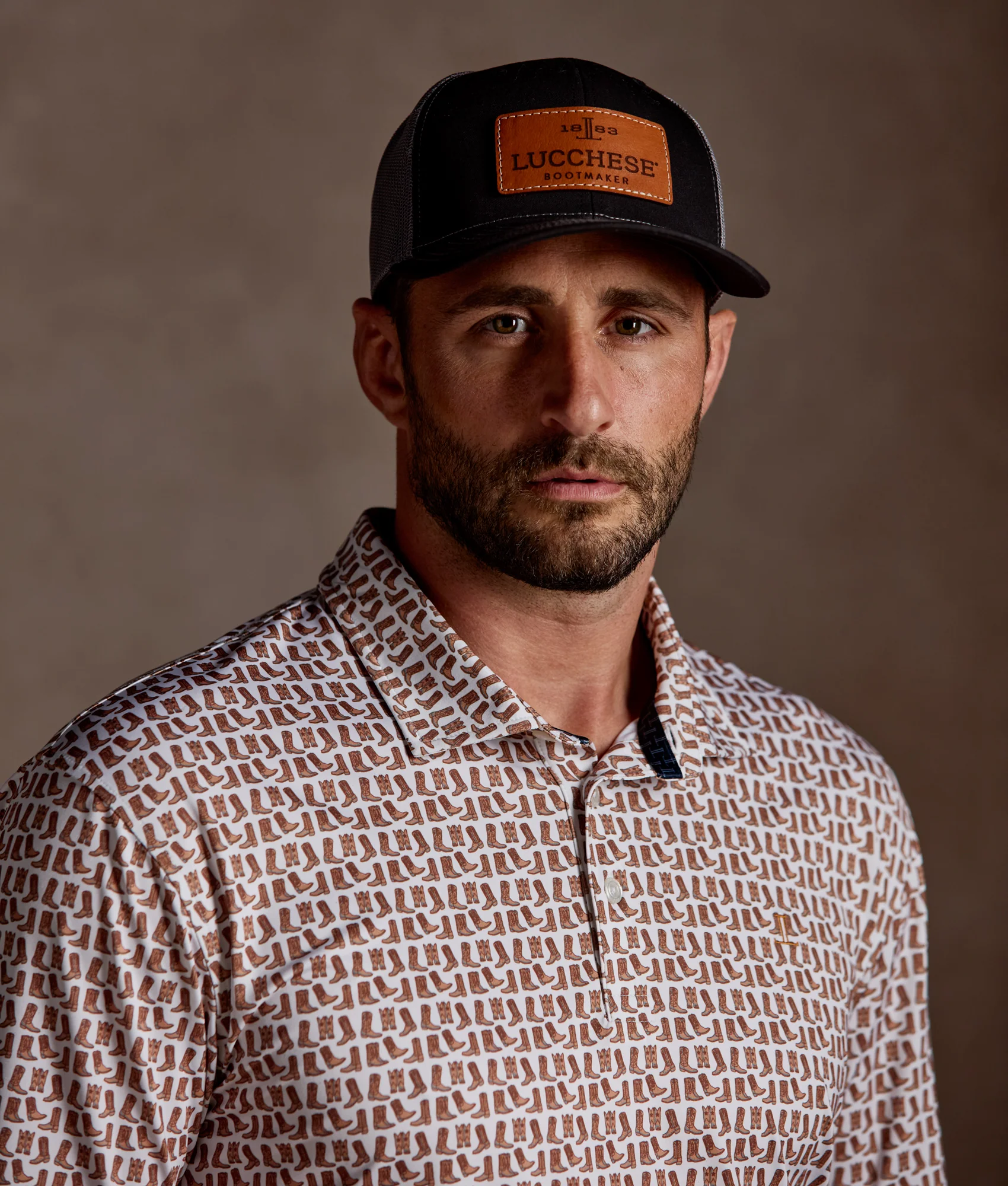 Lucchese Golf Polo :: Barnwood