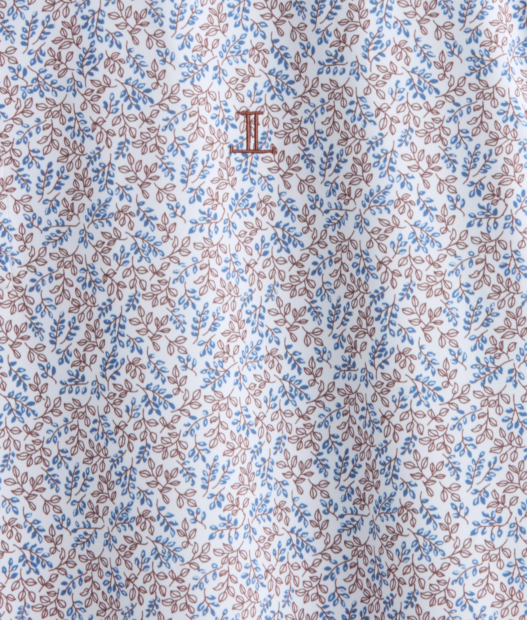Lucchese Golf Polo :: Brown And Blue Floral