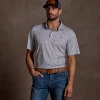 Lucchese Golf Polo :: Brown And Blue Floral