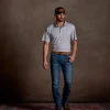 Lucchese Golf Polo :: Brown And Blue Floral