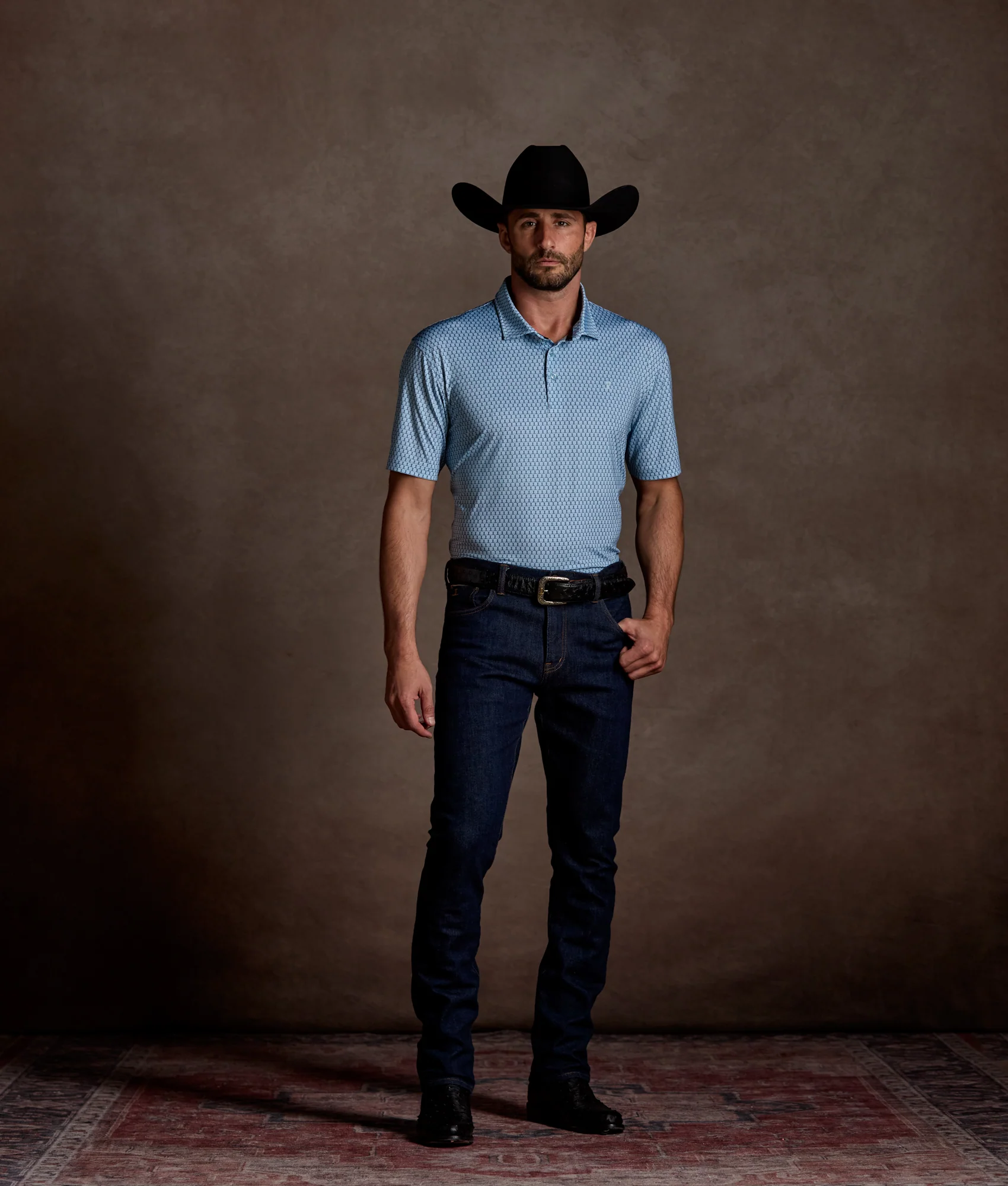 Lucchese Golf Polo :: Turquoise