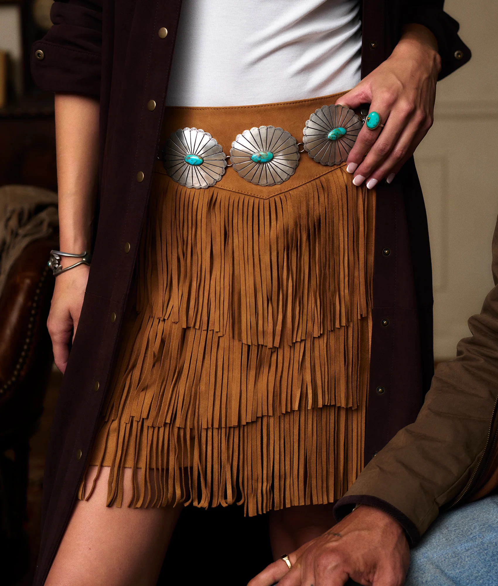 Annabelle Fringe Skirt :: Cinnamon