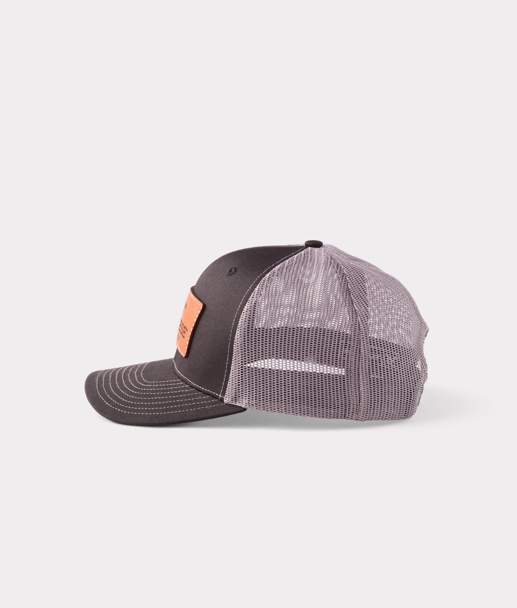 7450-leather-patch-cap-black-charcoal-3.webp Leather Patch Cap :: Black + Charcoal