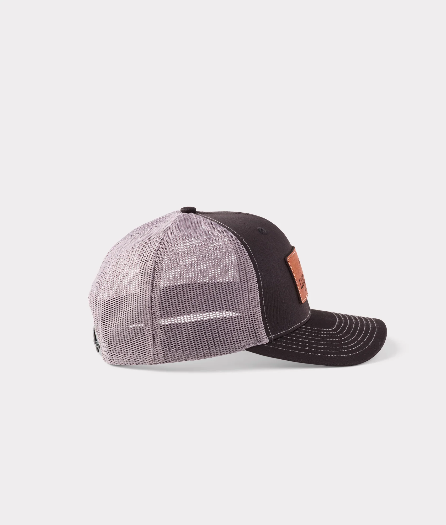 7450-leather-patch-cap-black-charcoal-4.webp Leather Patch Cap :: Black + Charcoal