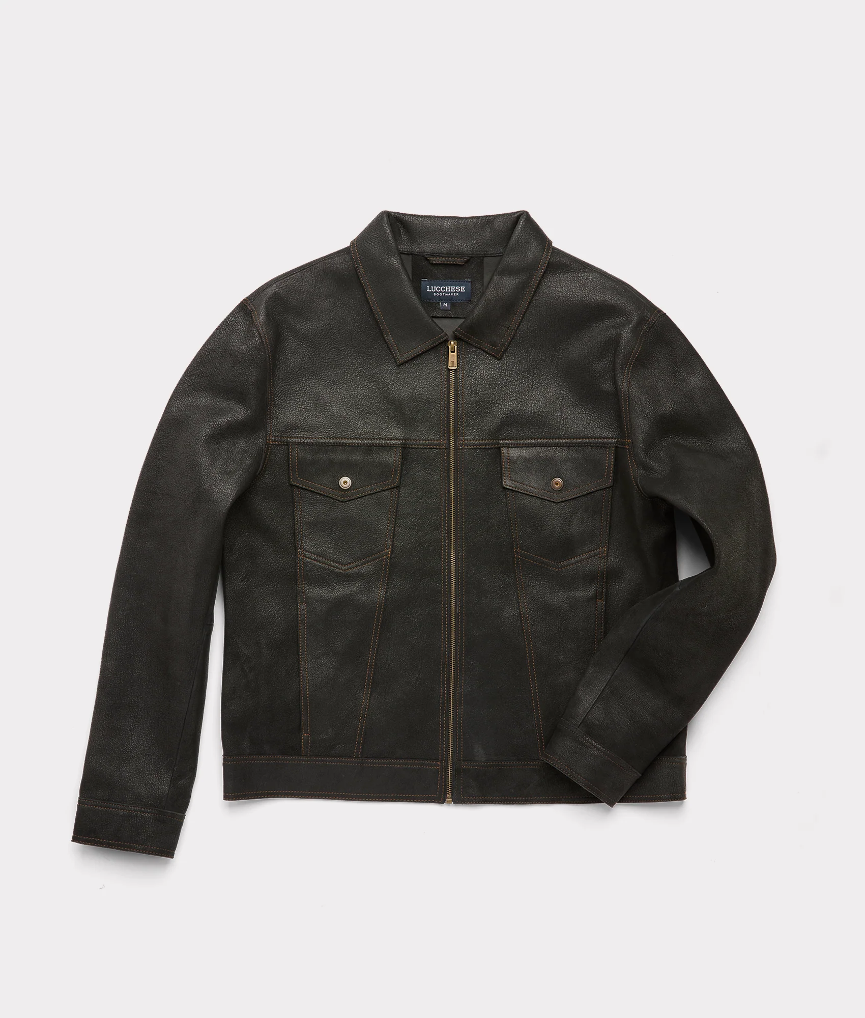 7725-leather-trucker-jacket-black-1.webp Leather Trucker Jacket :: Black