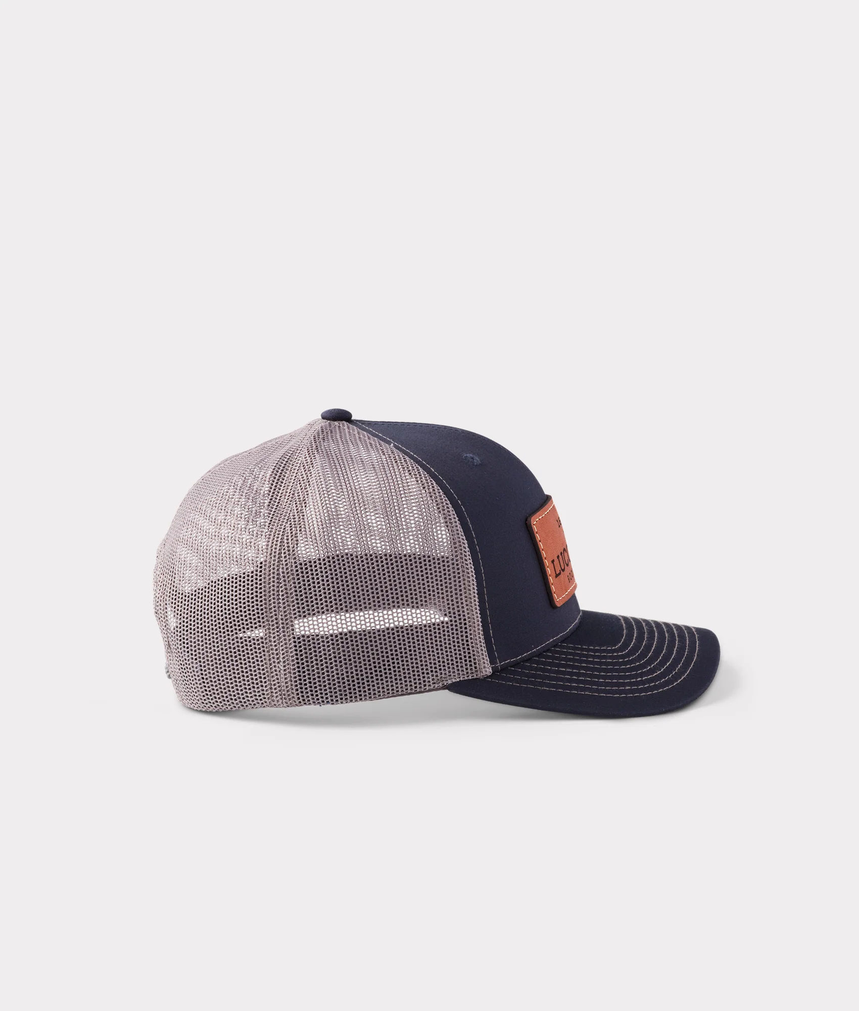 7754-leather-patch-cap-navy-charcoal-4.webp Leather Patch Cap :: Navy + Charcoal