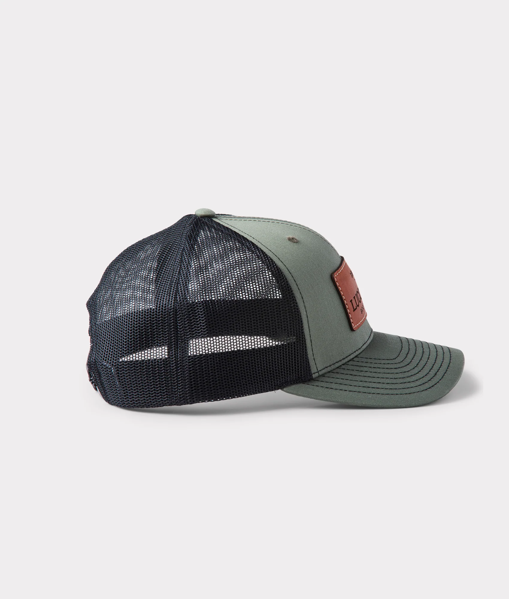 Leather Patch Cap :: Loden + Black