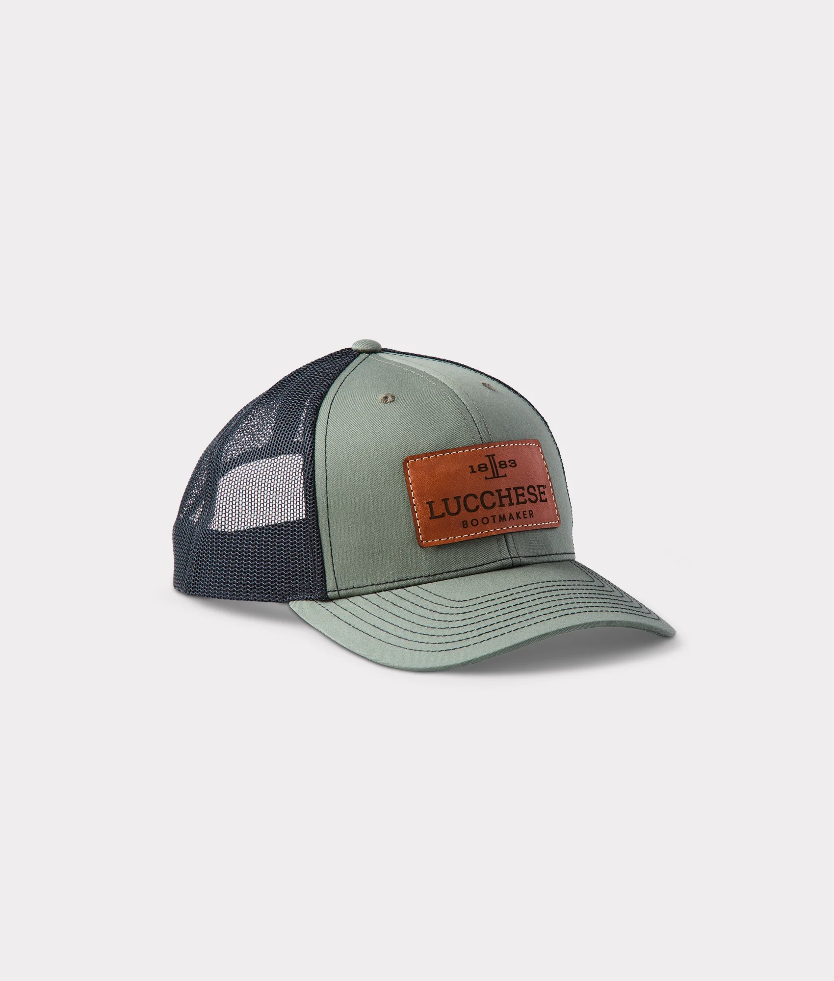 Leather Patch Cap :: Loden + Black