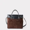 Large Roma Suede Tote :: Brown