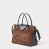 Large Roma Suede Tote :: Brown