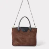 Large Roma Suede Tote :: Brown
