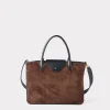 Large Roma Suede Tote :: Brown