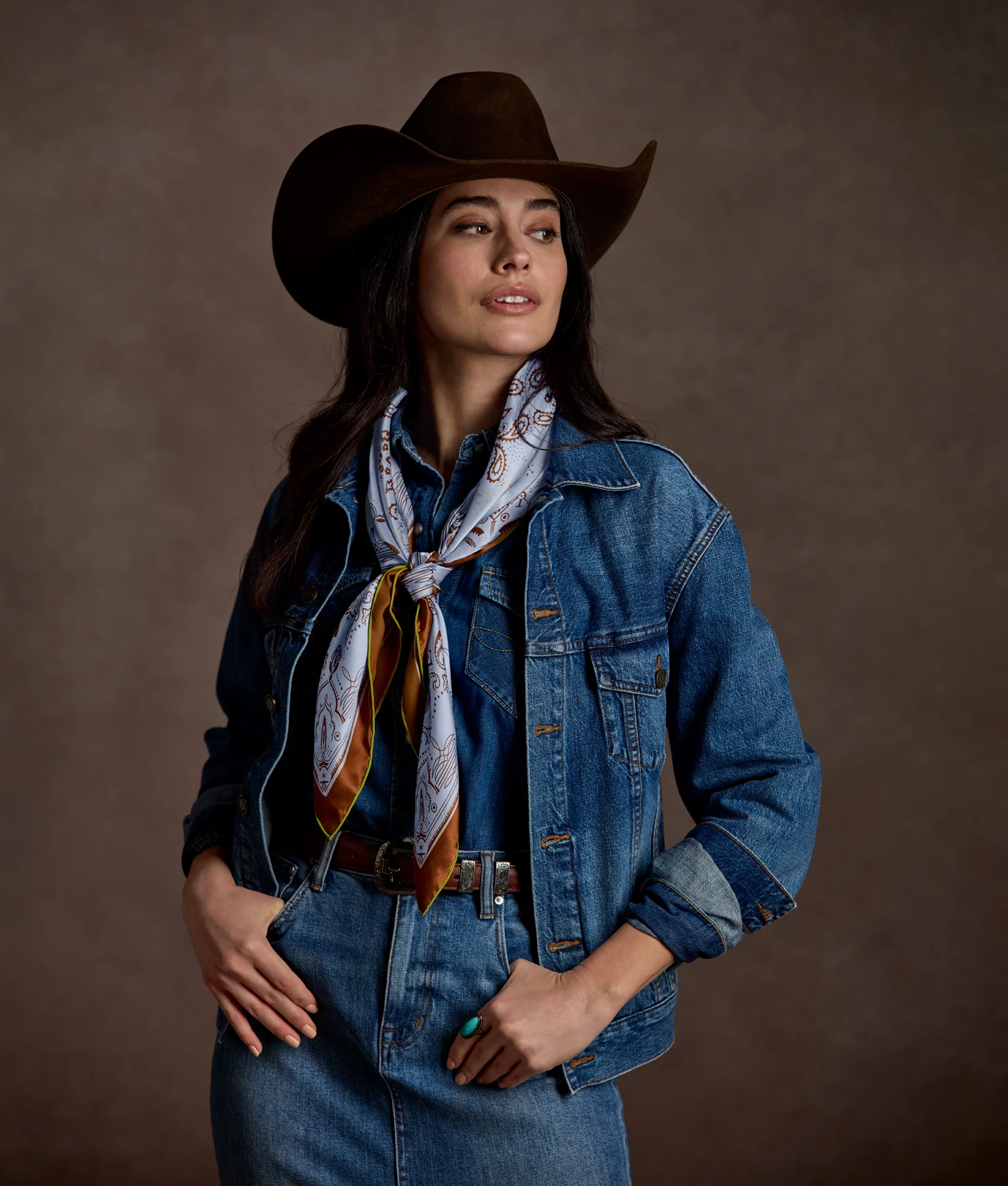 Mirrored L Silk Scarf :: Sky Blue