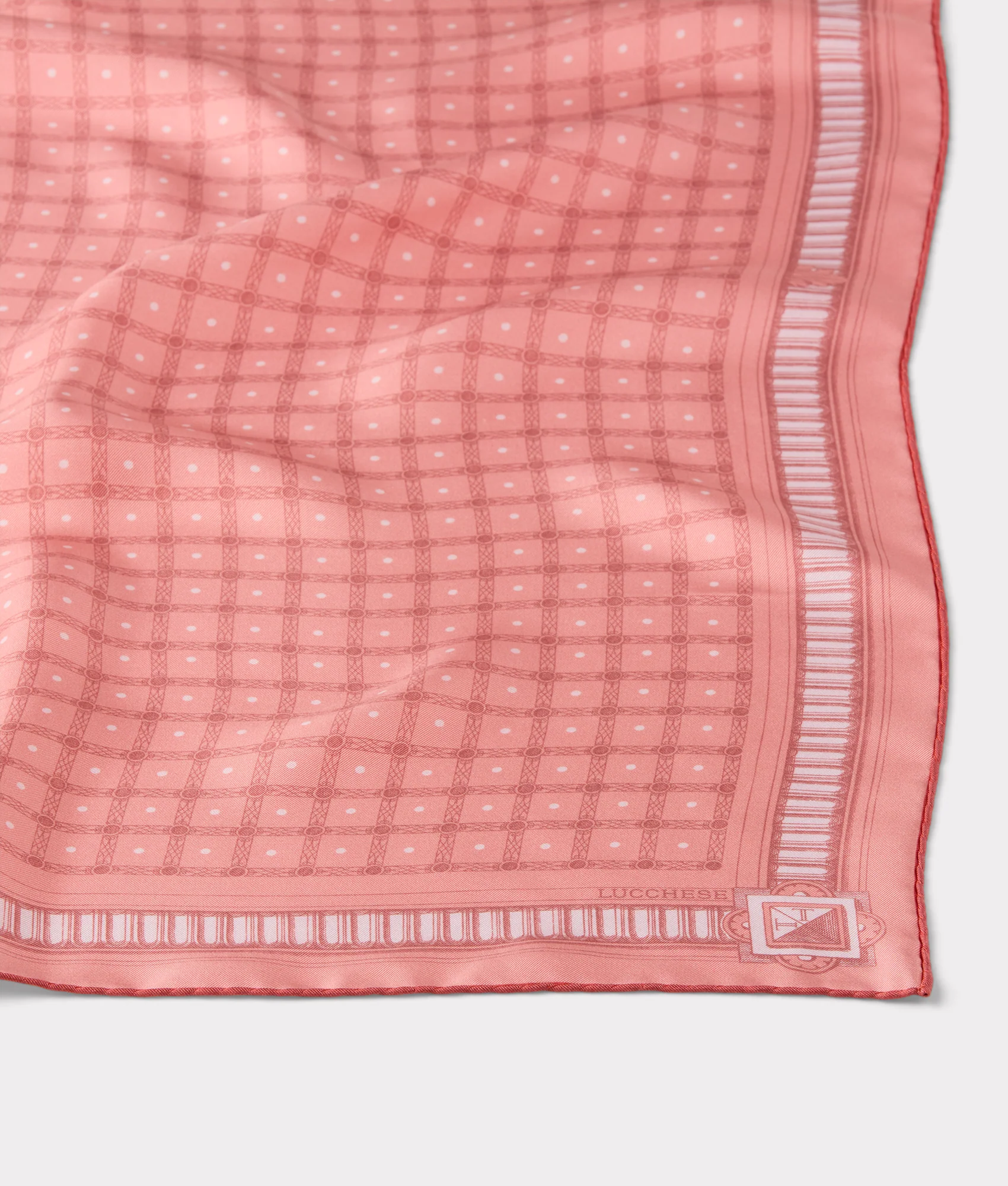 Mesa Grid Silk Scarf :: Coral