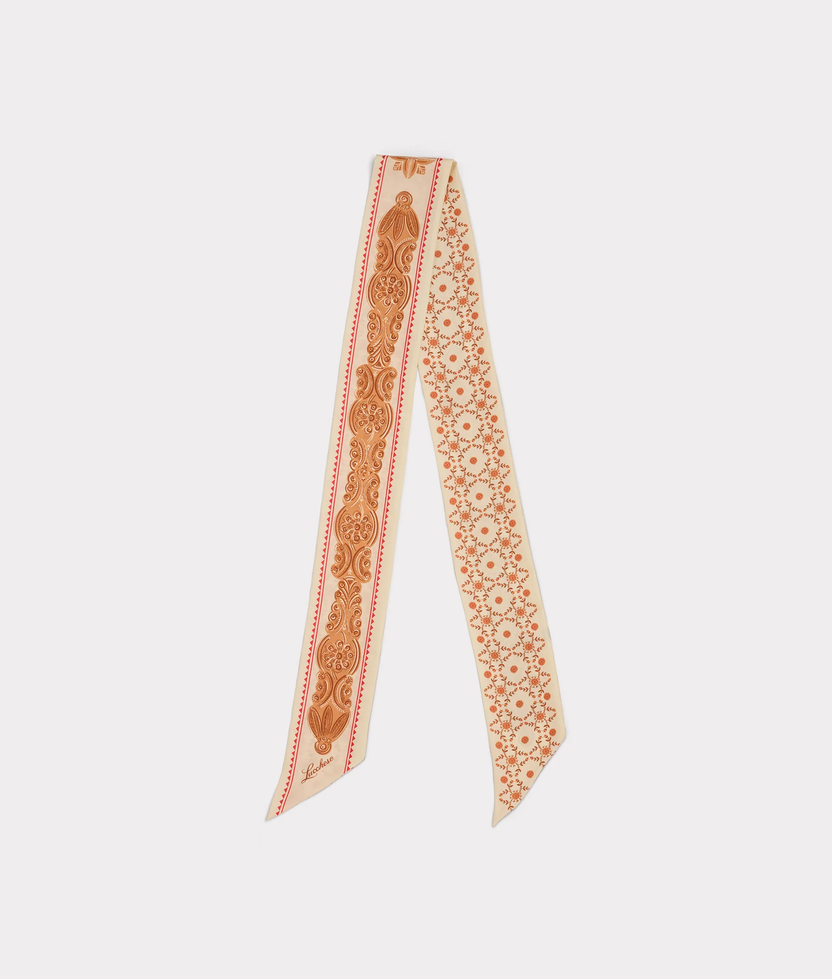 Scroll Silk Twilly :: Blush