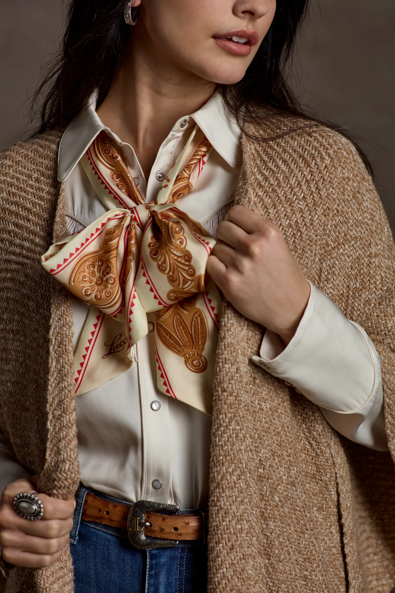Scroll Silk Twilly :: Blush
