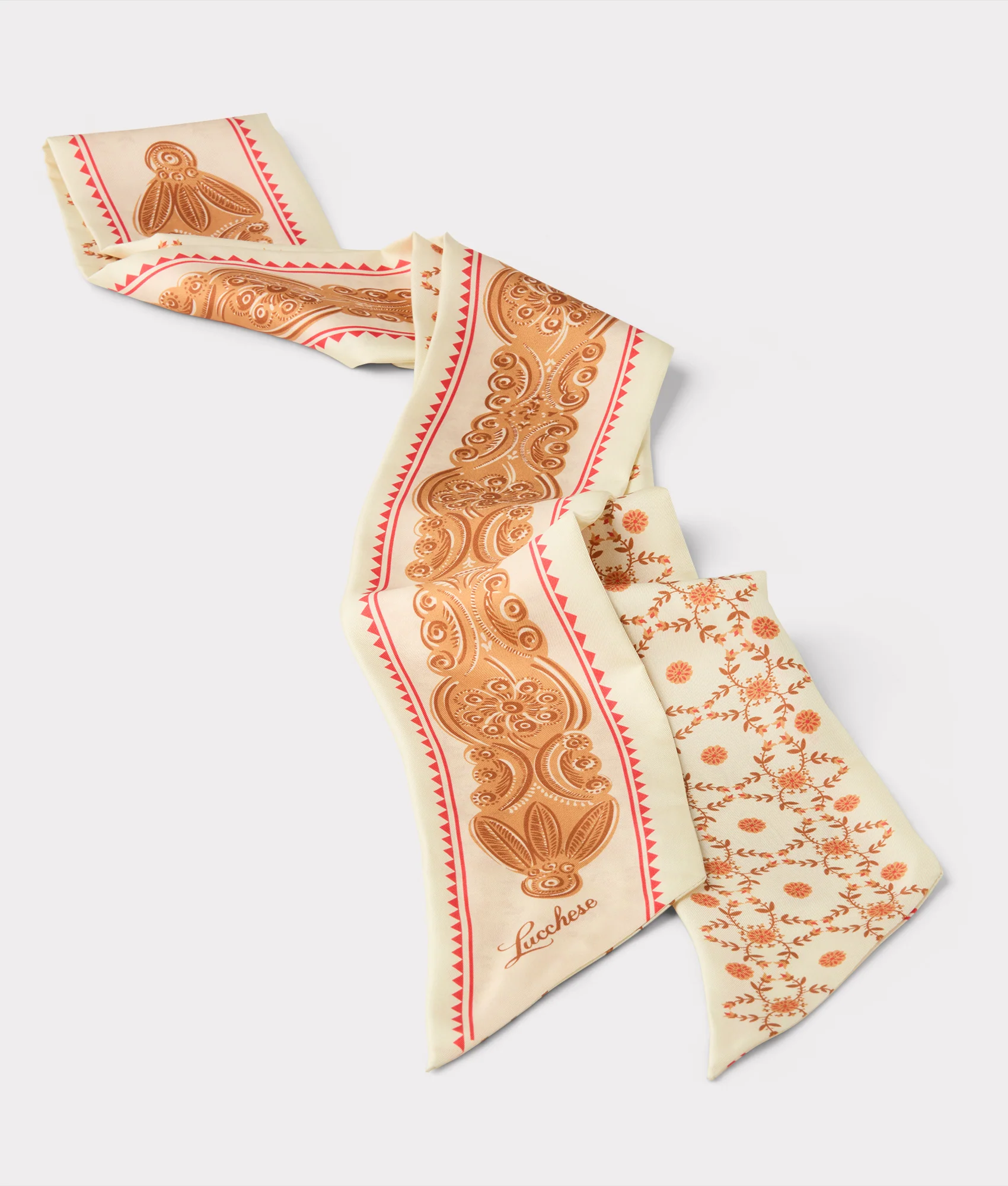 Scroll Silk Twilly :: Blush