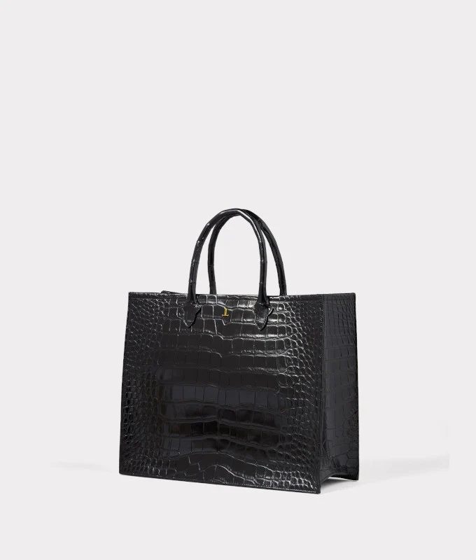 Large Alice Exotic Book Tote :: Black