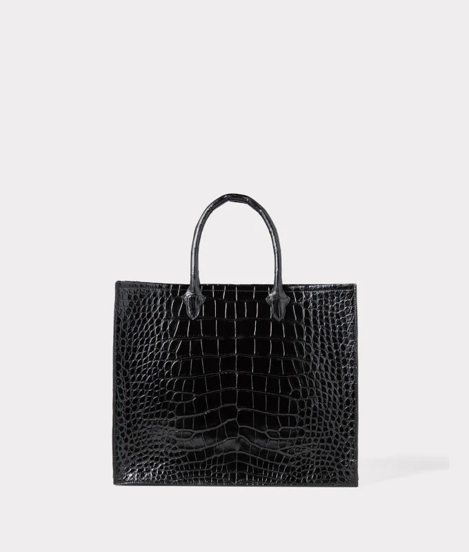 Large Alice Exotic Book Tote :: Black