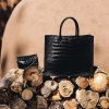 Large Alice Exotic Book Tote :: Black