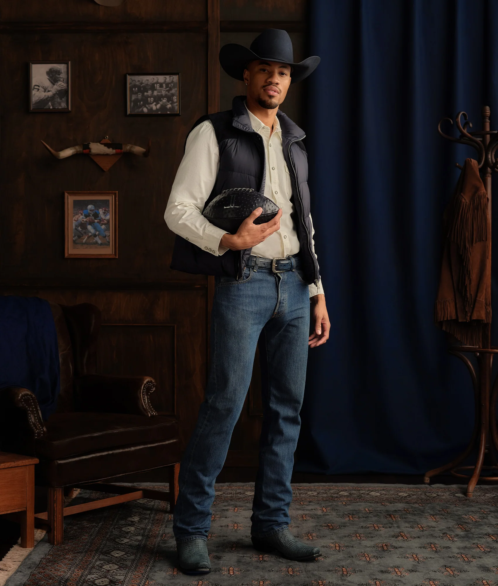 Vaquero Puffer Vest :: Navy