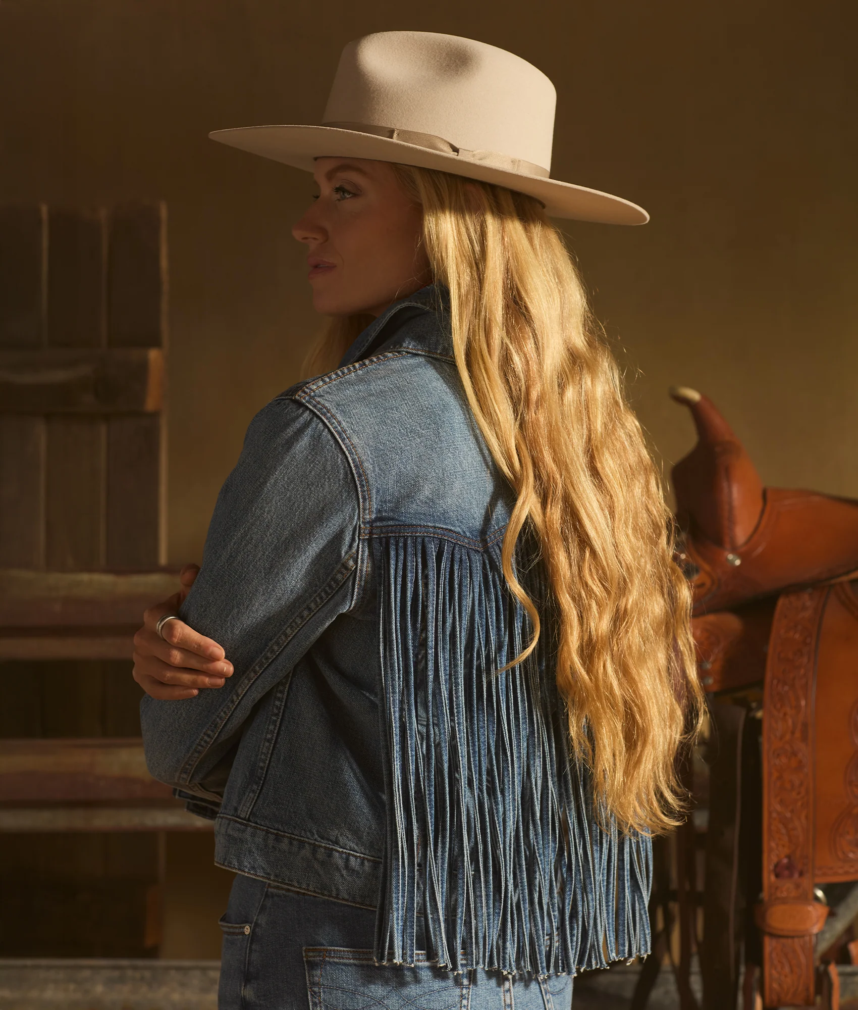 Justine Fringe Denim Jacket :: Blue Roan
